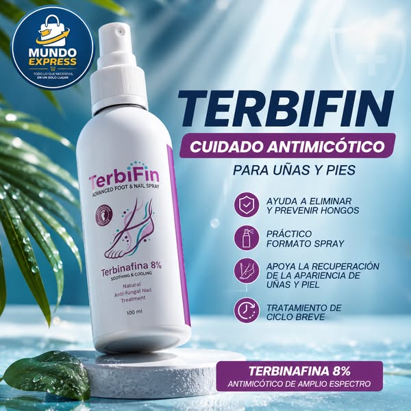 TerbiFin Spray 8% Anti-Hongos Pies y Uñas