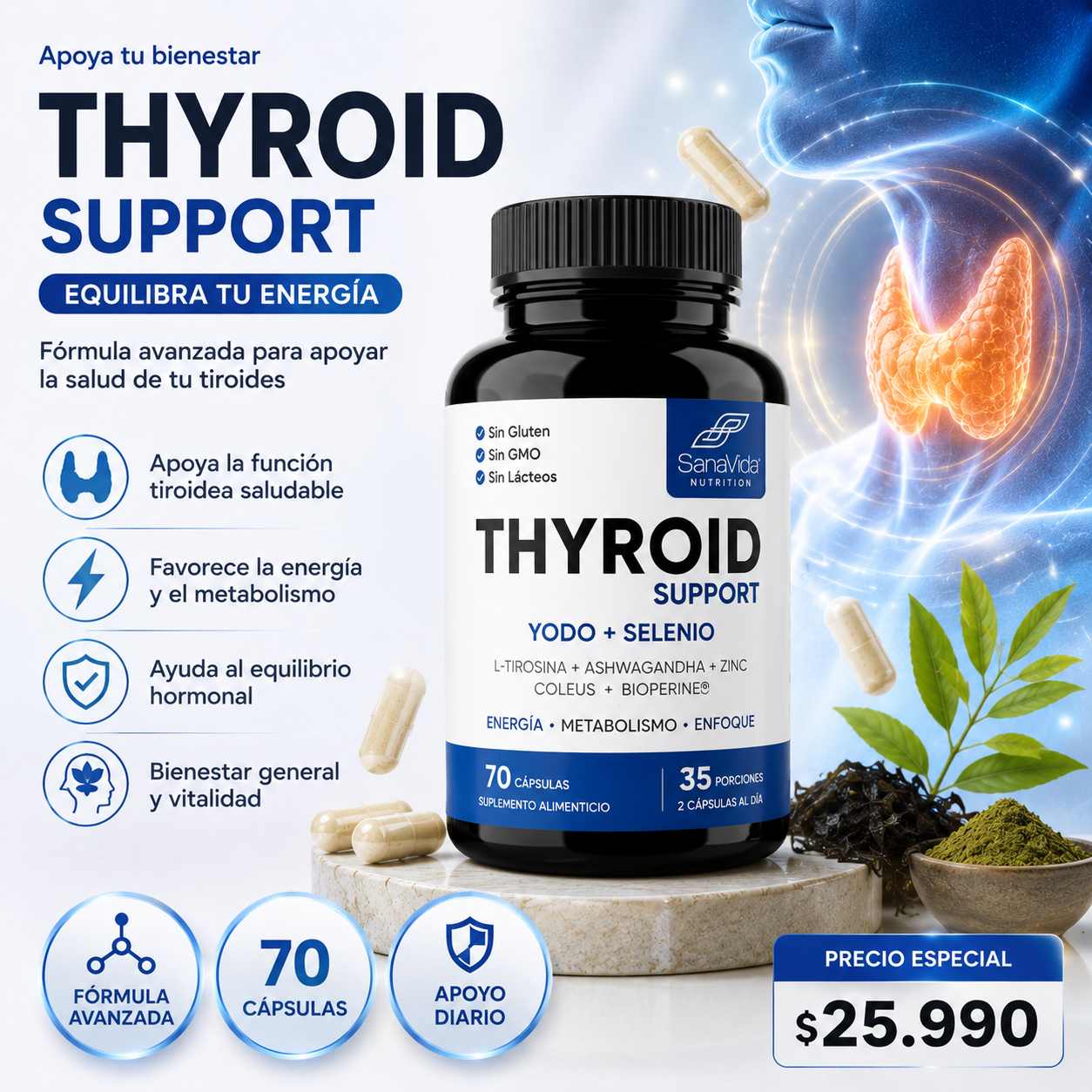 RECUPERA TU ENERGÍA DIARIA - THYROID SUPPORT 💪