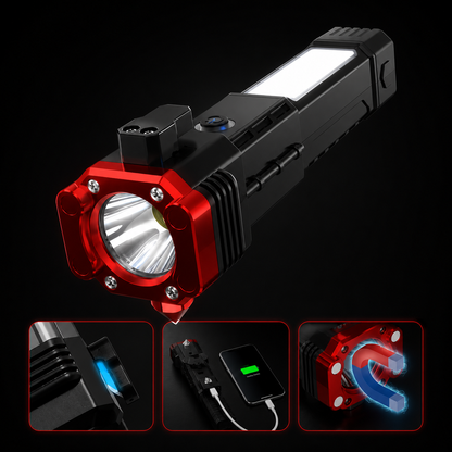 Linterna Martillo 5 en 1 + Power Bank | Emergencias Temporal